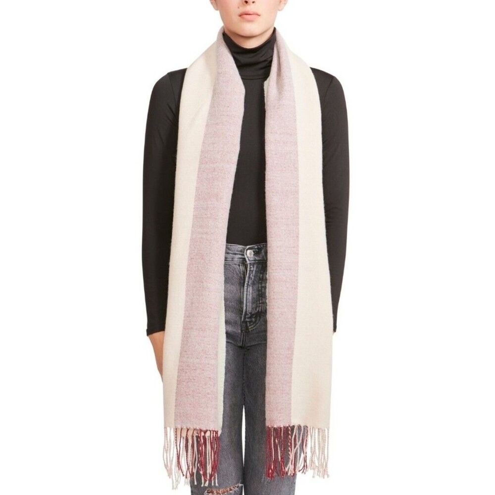 Steve Madden Classic Two-Tone Wine Pink & Cream Scarf NWT Gift